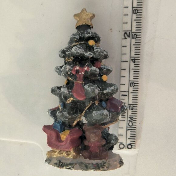 Novelino Antique Pewter Christmas Tree Figurine Original Box Vintage - Picture 7 of 11